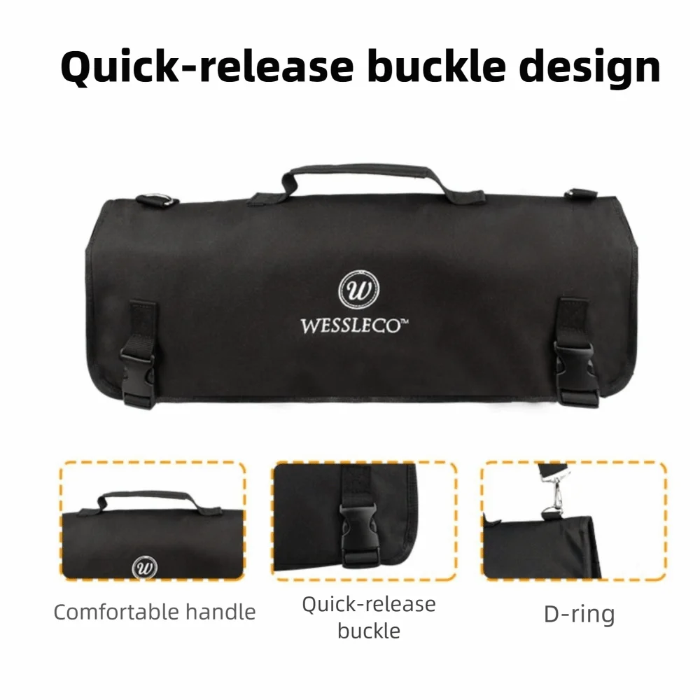 Oxford Chef Knife Roll Bag with Shoulder Strap | Large Capacity Knife Roll Bag Richie's