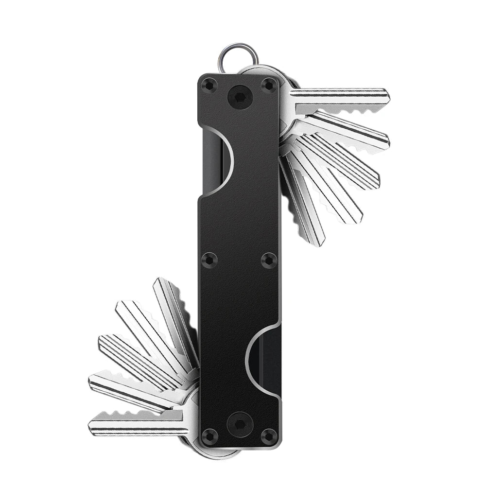 Zeeker Compact Key Organizer – Minimalist Expandable Keychain Key Organizer Richie's black