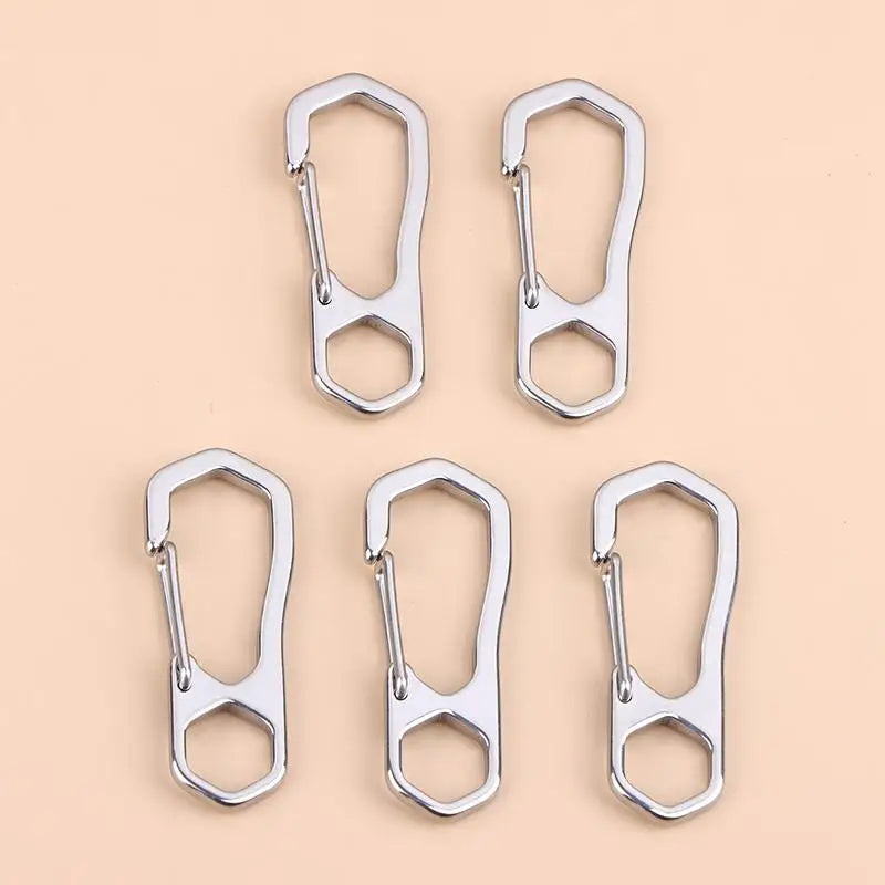 Stainless Steel Carabiner Keychain Clip Set – 2/5 Pcs Outdoor Carabiner Clip Set Richie's hexagonal hole 5pcs
