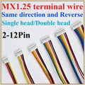 10PCS JST MX1.25 1.25mm Pitch Cable Connectors 2–12 Pin 28AWG Wire Cable Connector Richie's Single-head 100mm 3P