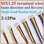 10PCS JST MX1.25 1.25mm Pitch Cable Connectors 2–12 Pin 28AWG Wire Cable Connector Richie's Single-head 100mm 3P