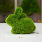 Moss Rabbit Decor Set – Two Bunny Figurines with Heart Pattern Decorative Figurine Richie's