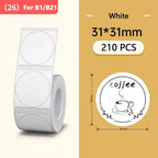 Niimbot Thermal Label Tape – Self-Adhesive Sticker for B1 B21 B3S Thermal Label Tape Richie's White Circle 30x30mm