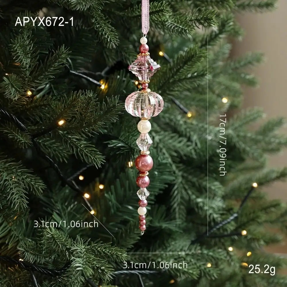 Acrylic Christmas Tree Pendant with Faux Pearl Drop Ornament Christmas Tree Ornament Richie's