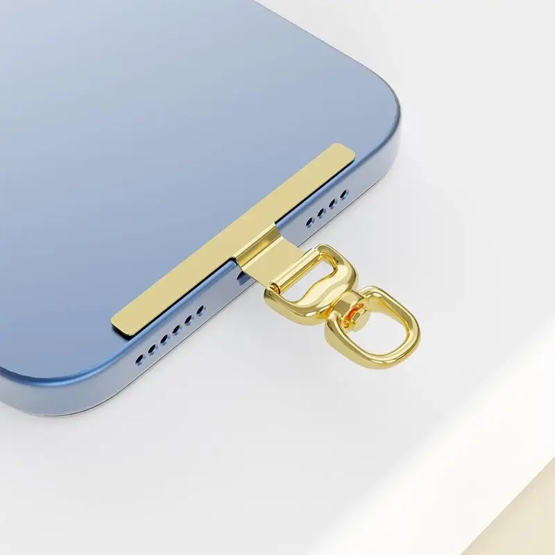 Universal Stainless Steel Phone Tether Tab & Lanyard Cord Attachment Phone Lanyard Tab Richie's Gold 1PC