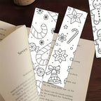 32pcs Christmas Cartoon Bookmarks Minimalist Line Art DIY Set Christmas Bookmarks Richie's