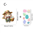 Easter Rabbit Flower Wall Stickers – Removable PVC Decals