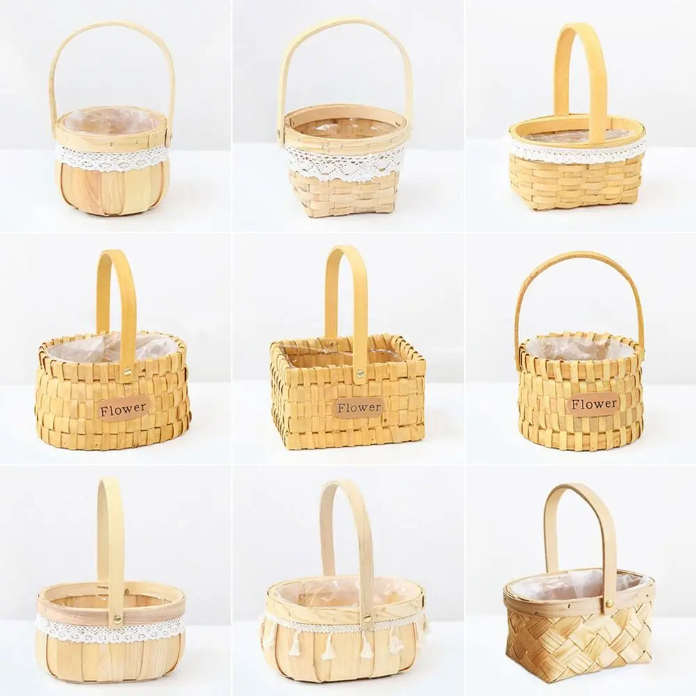 Mini Handwoven Dollhouse Wicker Basket – DIY Flower Basket Miniature Wicker Basket Richie's