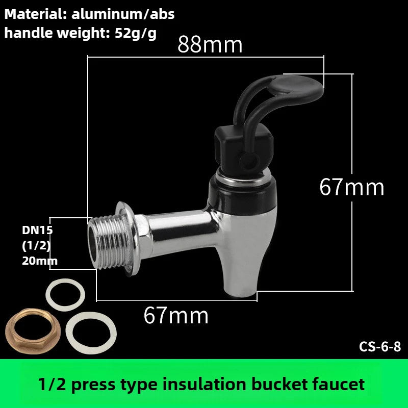 Thermal Insulation Bucket Press Faucet 3/8 & 1/2 Inch Beverage Bucket Faucet Richie's YC-2-8