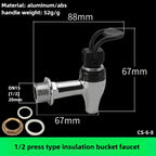 Thermal Insulation Bucket Press Faucet 3/8 & 1/2 Inch Beverage Bucket Faucet Richie's YC-2-8