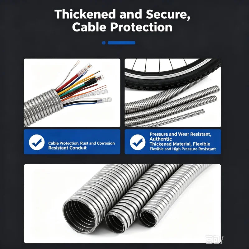 1M 304 Stainless Steel Corrugated Cable Conduit Hose 4–13mm Cable Conduit Sleeve Richie's