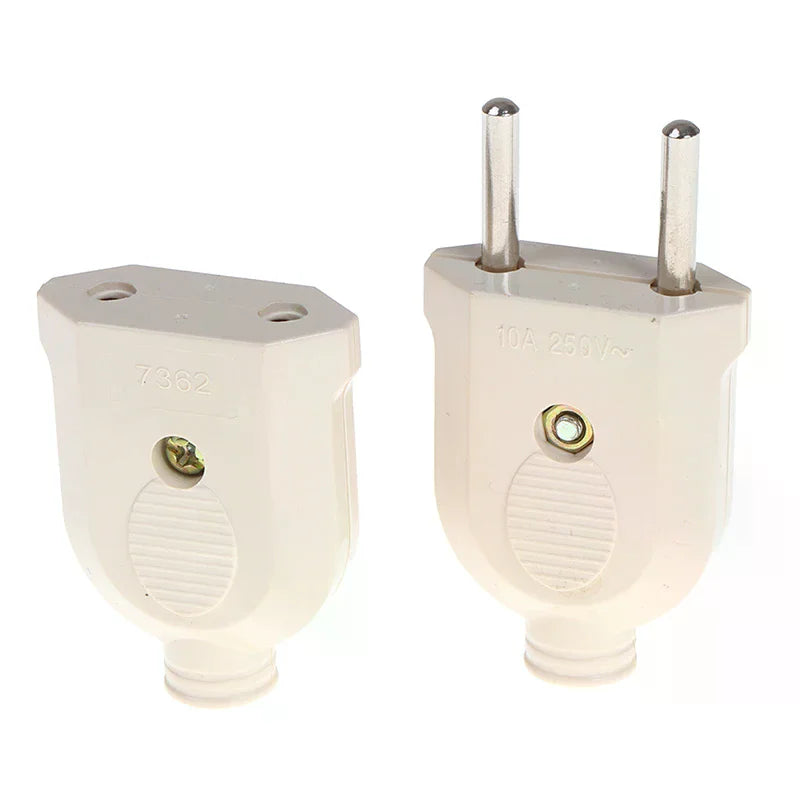 2-Pin EU Plug Male Female Power Connector Socket Extension Power Connector Plug Richie's