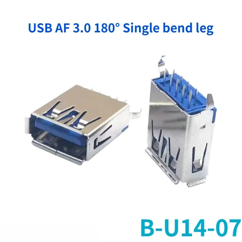 5-Pack USB 3.0 Female Sockets – 90° & 180° Type-A & Type-B USB Connector Socket Richie's B-U14-07 Bend 180 5PCS