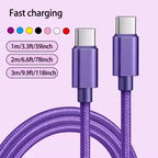 66W USB-C Fast Charging Nylon Braided Cable 1m 2m 3m USB-C Charging Cable Richie's