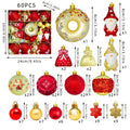 60-Piece Red & Gold Christmas Ornaments – Snowflake Set Christmas Ornament Set Richie's Red Other