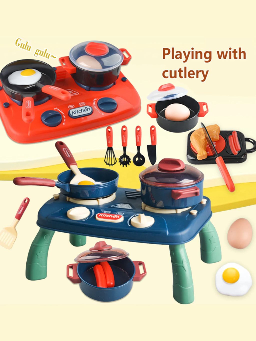 Kids Kitchen Pretend Play Set – Stove Toy with Lights & Sound Pretend Play Kitchen Richie's 7708-12 Network
