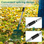Adjustable 51.6" Garden Leaf Rake – 11-Prong Carbon Steel Garden Leaf Rake Richie's
