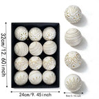 12 Antique-Style Christmas Ball Ornaments – Classic 8cm Baubles Christmas Tree Ornaments Richie's