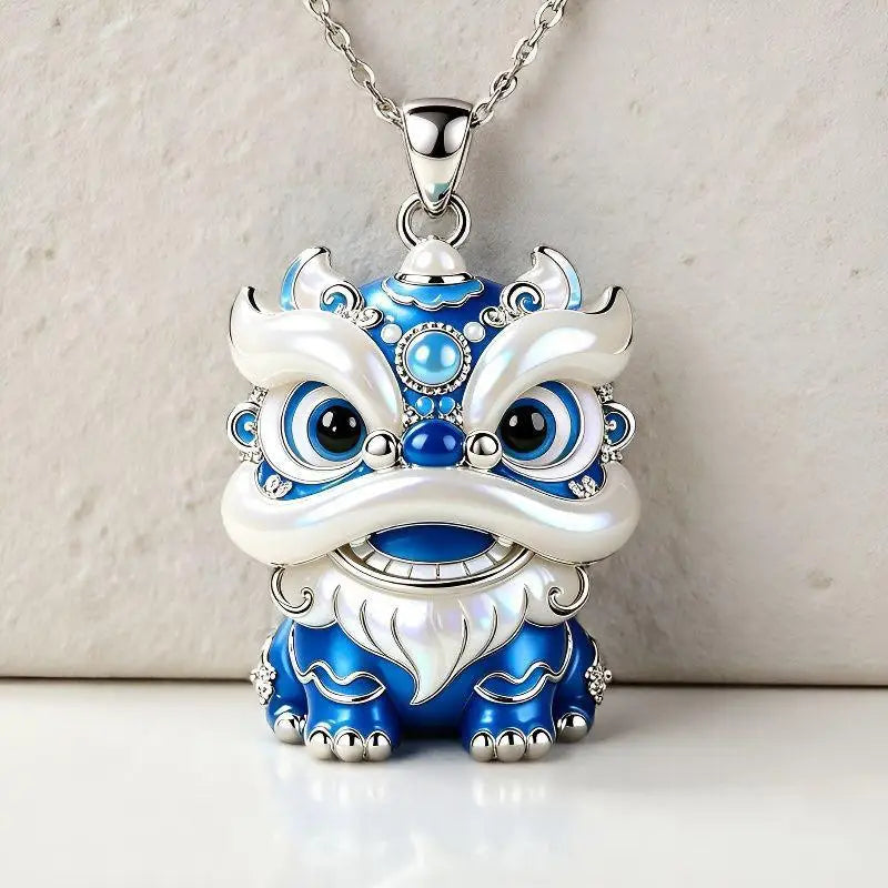 Nine-Tailed Fox Enamel Pendant Necklace | Chinese Mythology Enamel Pendant Necklace Richie's A2