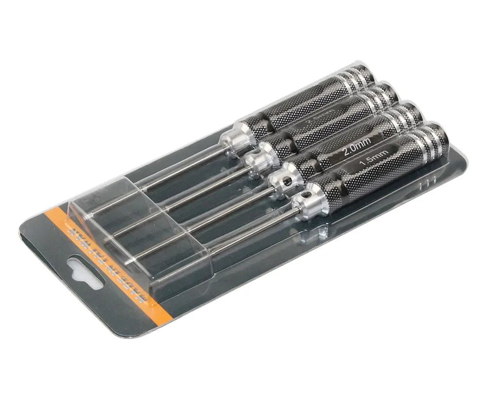 TiN Hex Driver Set 4-Piece 1.5–3mm | RC Helicopter Tool Kit Hex Driver Set Richie's black