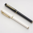 White Gold Rimmed Gel Pen 0.5mm Black Ink – Office Style Gel Pen Richie's