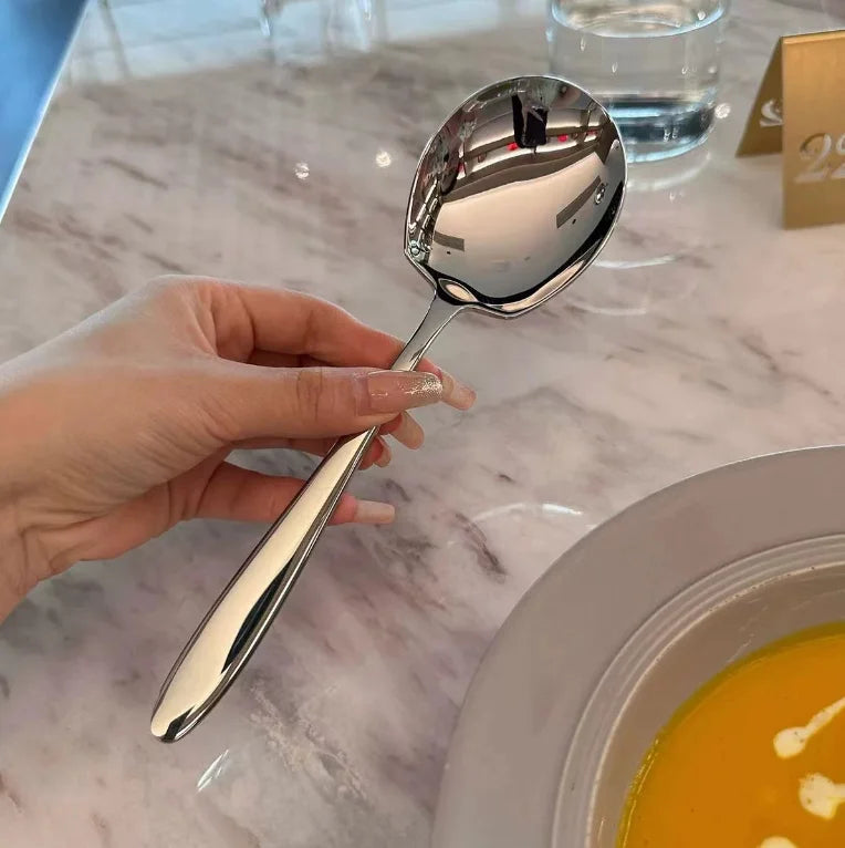 Stainless Steel Long Handle Spoon – Coffee, Ice Cream & Fruit Kitchen Flatware Richie's D2