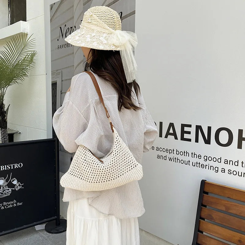 Women's Woven Straw Crossbody Bag – Summer Beach Shoulder Purse Woven Crossbody Bag Richie's