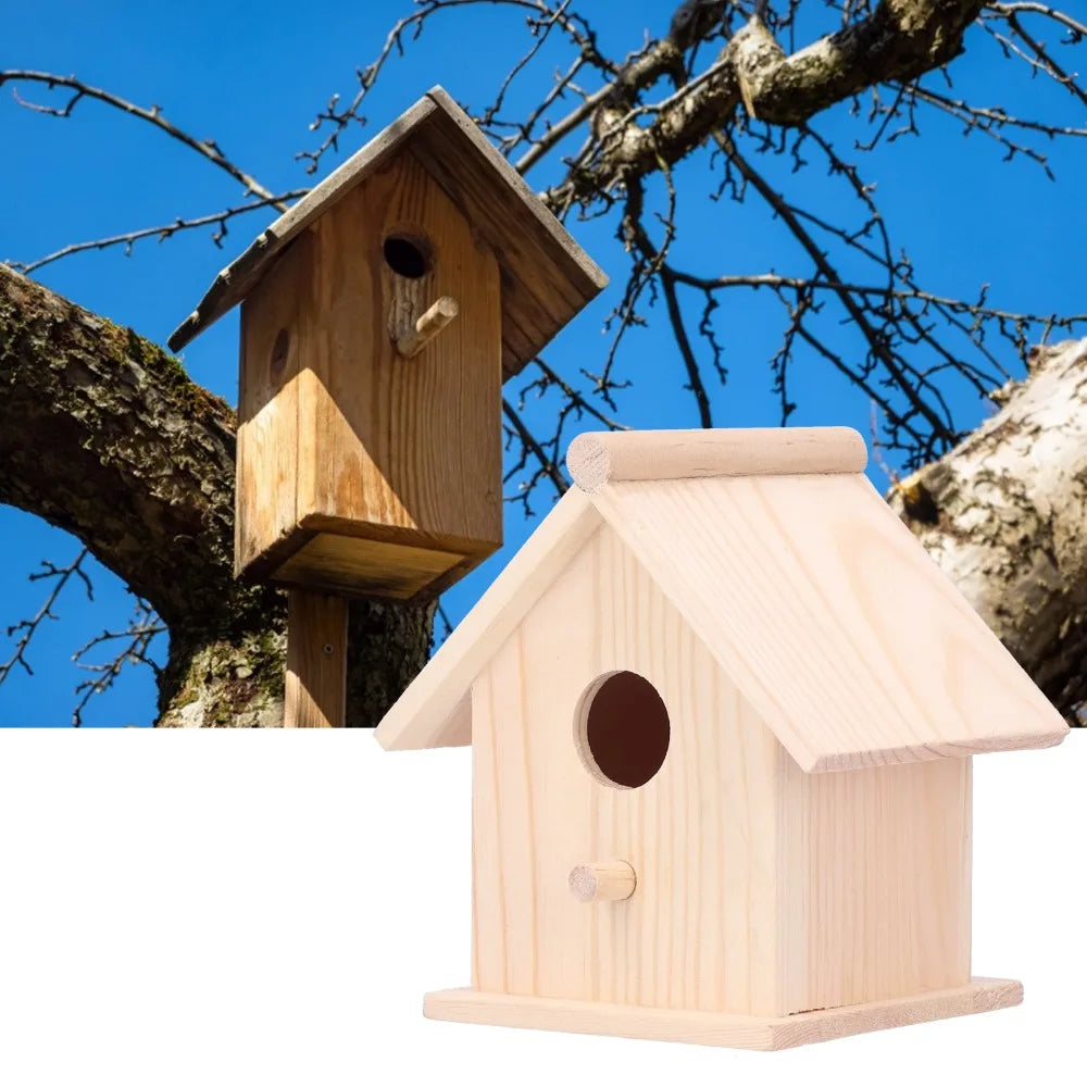 Wooden Hanging Bird House – Solid Wood Garden Birdhouse Wooden Bird House Richie's