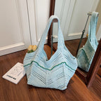 Crochet Tote Bag – Hollow Knit Women's Shoulder Handbag Crochet Tote Bag Richie's Green
