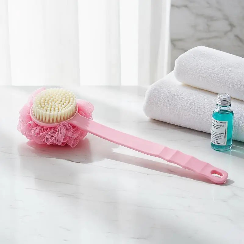 Loofah & Bristle Bath Body Brush – Long Handle Shower Scrubber Bath Body Brush Richie's