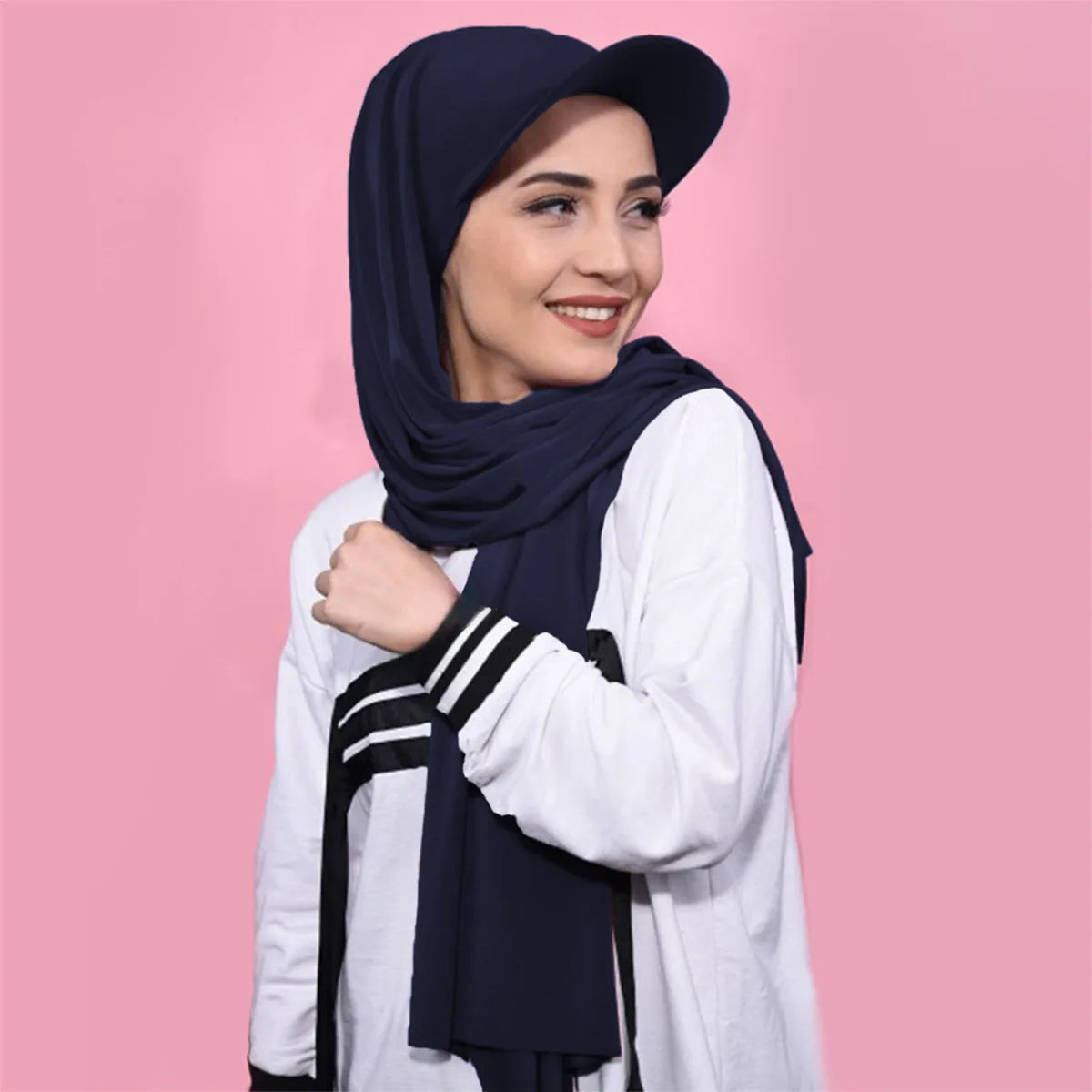Women's Brim Bandana Turban Cap – Sun Visor Hijab Hat Women's Turban Cap Richie's Navy