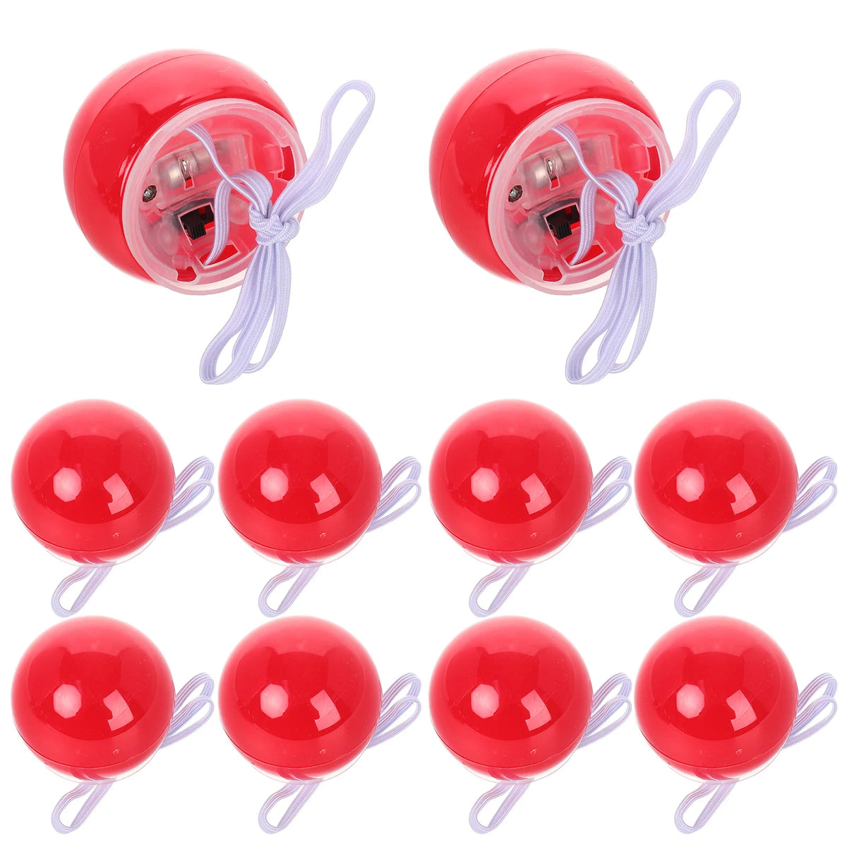 12pcs Light-Up Red Clown Noses – Halloween & Party Props Costume Party Props Richie's