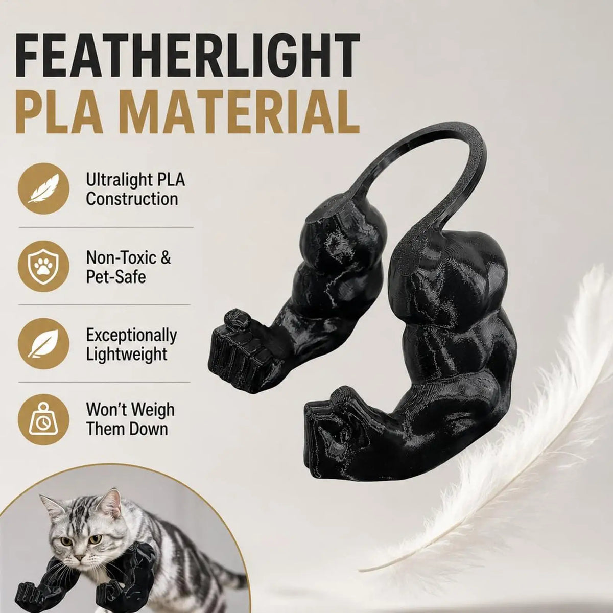 3D Printed Cat Muscle Arm Costume Prop – Funny Pet Neck Toy Pet Costume Prop Richie's