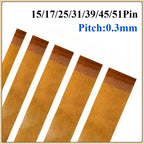 2Pcs 0.3mm Pitch FPC FFC Flexible Ribbon Cable 15–51 Pin Flexible Ribbon Cable Richie's 25P 80mm Reverse Pitch 0.3mm