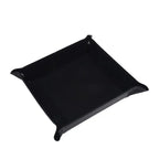 PU Leather Folding Valet Tray – Collapsible Desk Organizer Valet Storage Tray Richie's Black