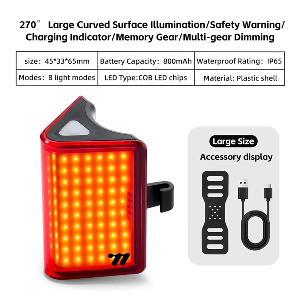 WEST BIKING Bike Tail Light 8 Modes IP65 Waterproof LED Rear Bike Tail Light Richie's L