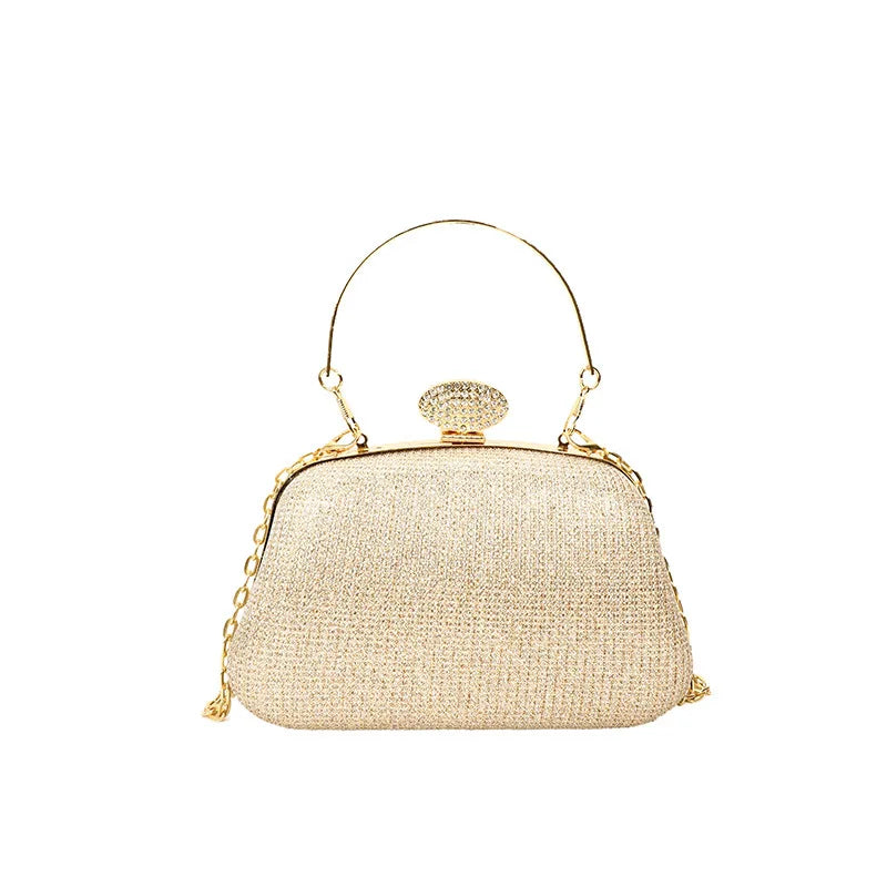 Women's Glitter Evening Clutch Bag – Wedding & Party Shoulder Bag Evening Clutch Bag Richie's Gold