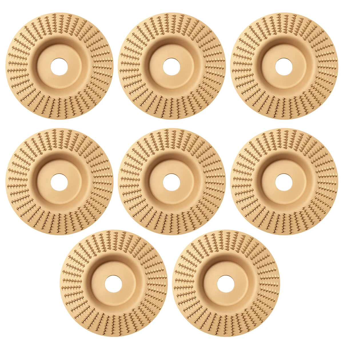 Wood Carving Disc Set for Angle Grinder – A3 Steel Anti-Clog Wood Carving Disc Set Richie's Set A 8pcs Flat