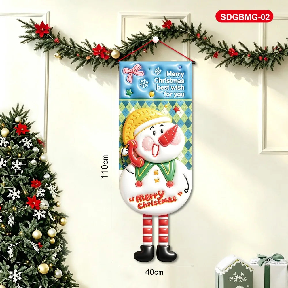 3D Santa Claus Christmas Door Hanging Banner | Holiday Decor Christmas Door Banner Richie's 2