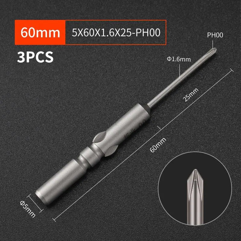 3-Pack S2 Steel 60mm Electric Screwdriver Bits | High Strength Screwdriver Bits Richie's A2