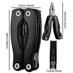 Folding Multi-Tool Pliers – Stainless Steel Camping Survival Kit Multi-Tool Pliers Richie's Black Small 4 inches