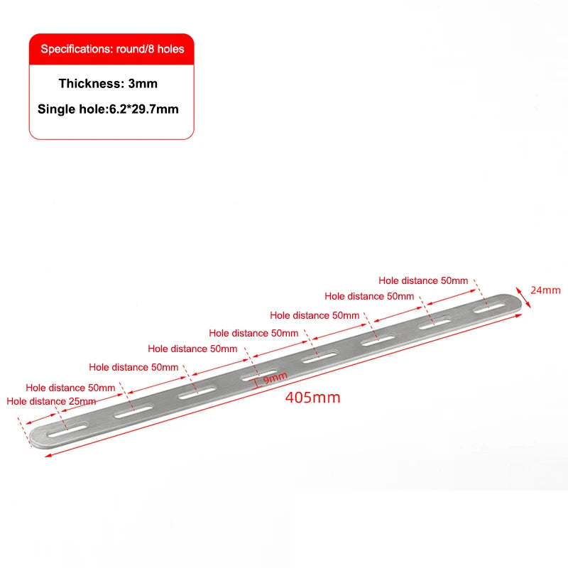 Stainless Steel Flat Corner Bracket Mending Plate Furniture Brace Corner Bracket Richie's Round 8holes