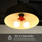 E27 to 2×E27 Bulb Socket Splitter Adapter | Dual Lamp Holder Lamp Socket Adapter Richie's