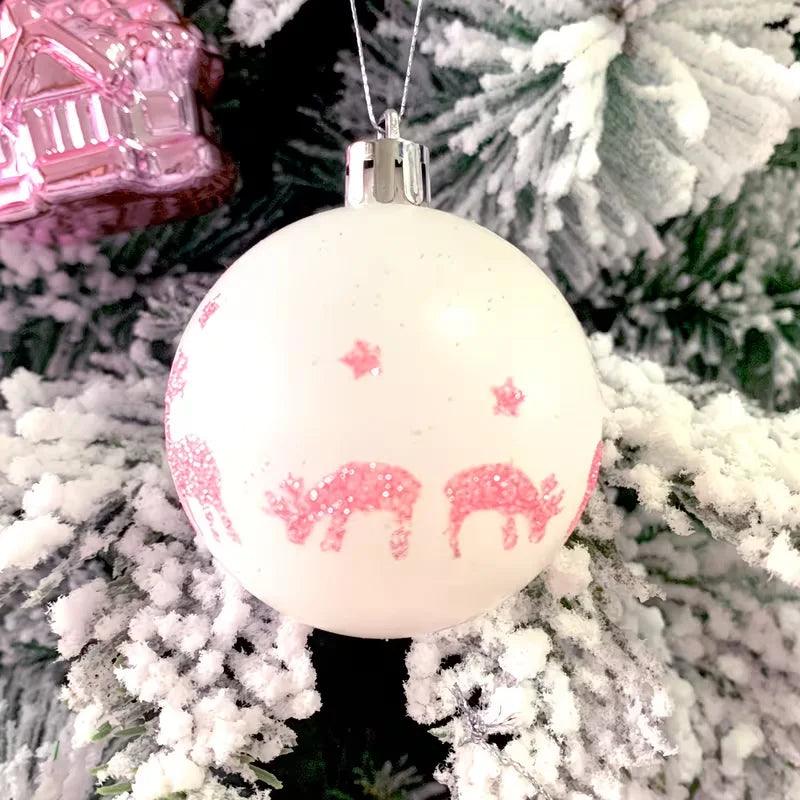 40Pcs Pink White Shatterproof Christmas Ball Ornaments Set Christmas Ornaments Set Richie's