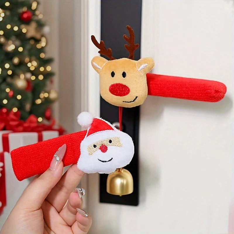 Santa Claus Door Handle Covers | Christmas Glove Decorations Christmas Door Decoration Richie's