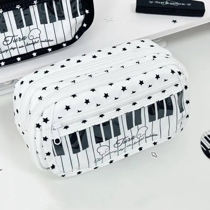 Piano Keyboard Pencil Case – Large Capacity, 3 Compartments Pencil Case Richie's A2