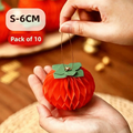 Paper Honeycomb Persimmon Hanging Ornaments 6&10cm – Set of 10 Festive Hanging Ornaments Richie's S-6CM Other