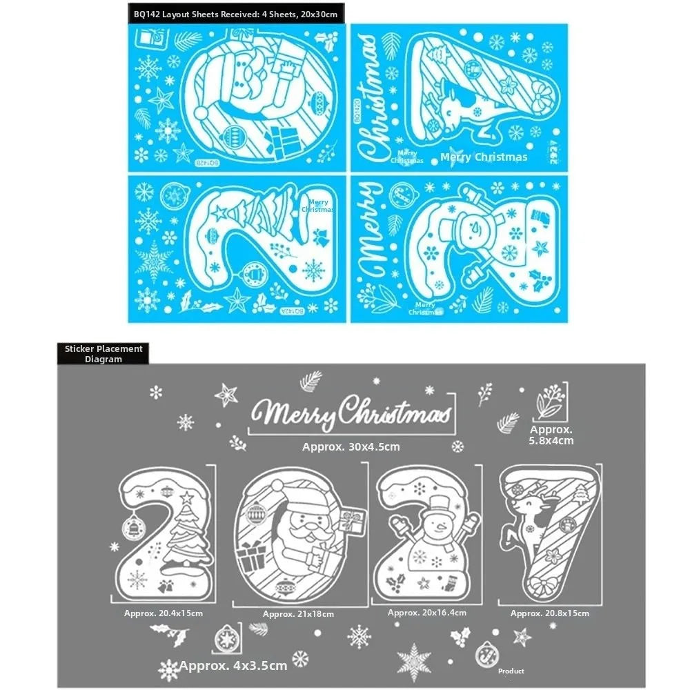 Christmas Electrostatic Window Clings – Snowflake & Santa Stickers Christmas Window Stickers Richie's