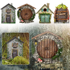 Miniature Fairy Gnome Wooden Door & Window Garden Decor Fairy Garden Decor Richie's