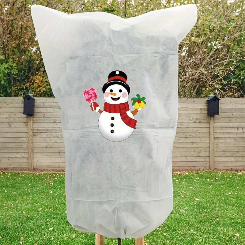 Heavy Duty Winter Frost Cloth Plant Cover with Drawstring Frost Plant Cover Richie's Snowman style 1pc 60x80cm
